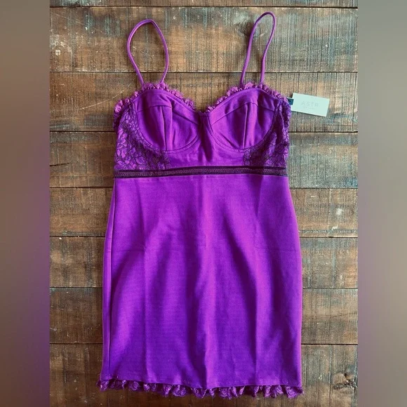 Astr | Dresses | Astr The Label Deep Purple Bustier Mini Dress | Poshmark